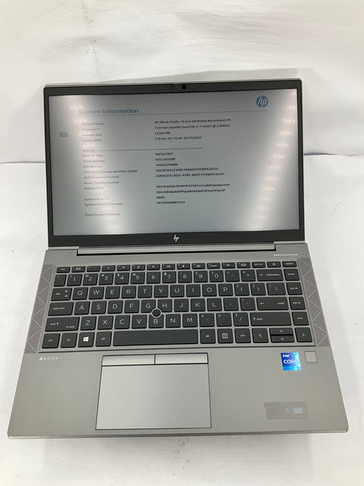 HP Zbook Firefly G8 14" Touch Core i7-1165G7 240GB 16GB A Win 11 Pro T500