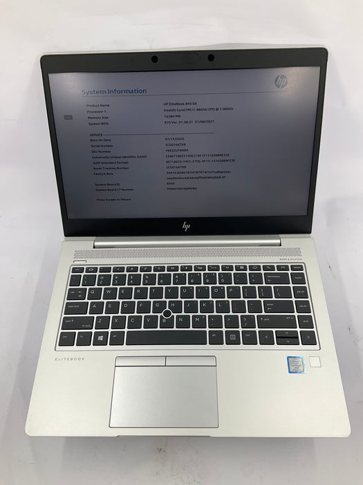 Lenovo EliteBook 840 G6 14" Core i7-8665U 256GB 16GB B Win 11 Pro