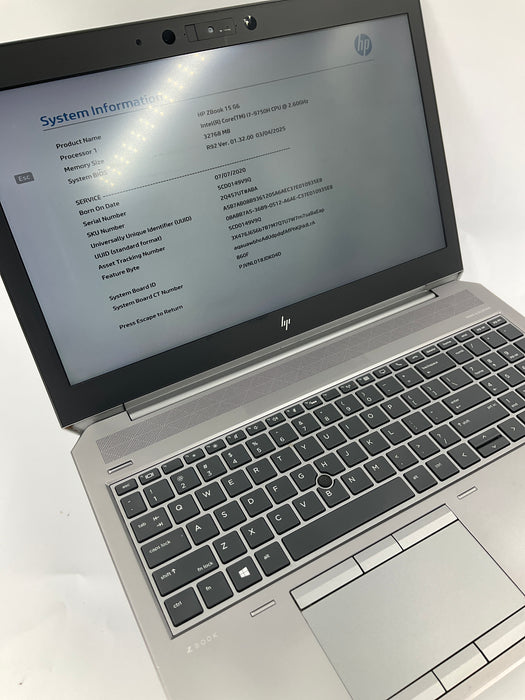 HP ZBook 15 G6 15.6" Core i7-9750H 512GB 32GB B Win 11 Pro T2000