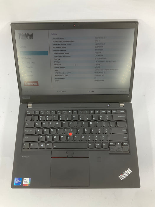 Lenovo ThinkPad T14 Gen 2 14" Core i7-1185G7 512GB 32GB B Win 11 Pro