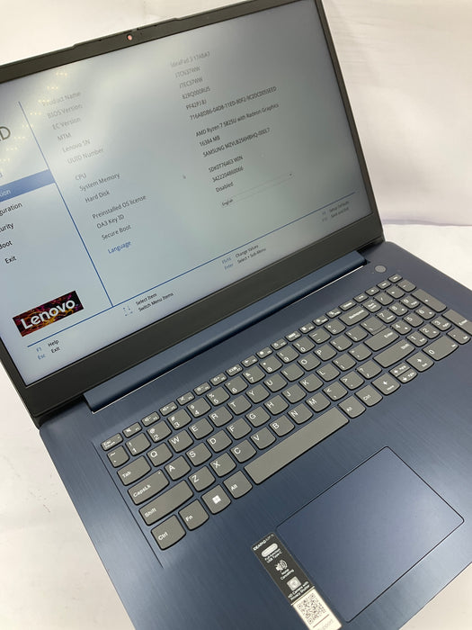 Lenovo IdeaPad 3 17ABA7 18" AMD Ryzen 7 5825U 256GB 16GB B Win 11 Pro