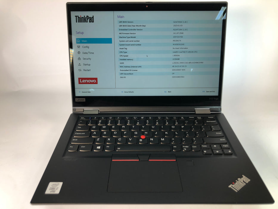 Lenovo ThinkPad X13 Yoga 2-in-1 13.3" Touch Intel Core i7-10610U 512GB SSD 16GB RAM Win 11 Pro