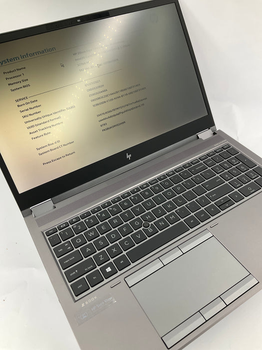 HP Zbook Fury G7 15.6" Core i7-10850H 512GB 32GB B Win 11 Pro RTX 3000