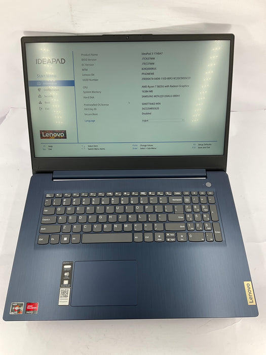Lenovo IdeaPad 3 17ABA7 18" AMD Ryzen 7 5825U 512GB 16GB A Win 11 Pro