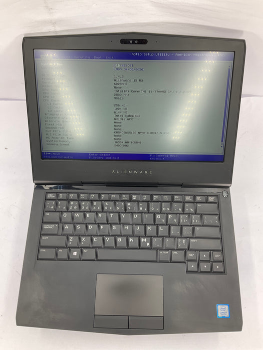 Dell Alienware 13 R3 13.2" Core i7-7700HQ 512GB 16GB NO OS GTX 1060