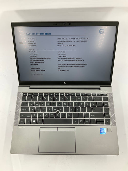 HP Zbook Firefly 14 G8 14" Touch Core i7-1165G7 512GB 16GB B Win 11 Pro T500