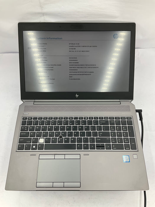 HP Zbook 15 G6 15.6" Core i7-9850H No SSD 32GB No OS T1000