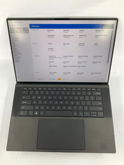 Dell Precision 5550 15.6" Core i7-10875H 256GB 16GB Win 11 Pro T2000