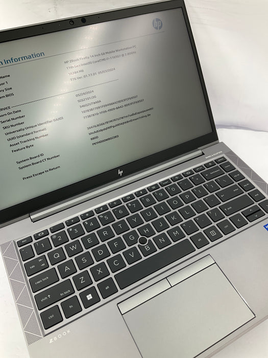 HP Zbook Firefly G8 14" Core i7-1165G7 256GB 16GB A Win 11 Pro T500