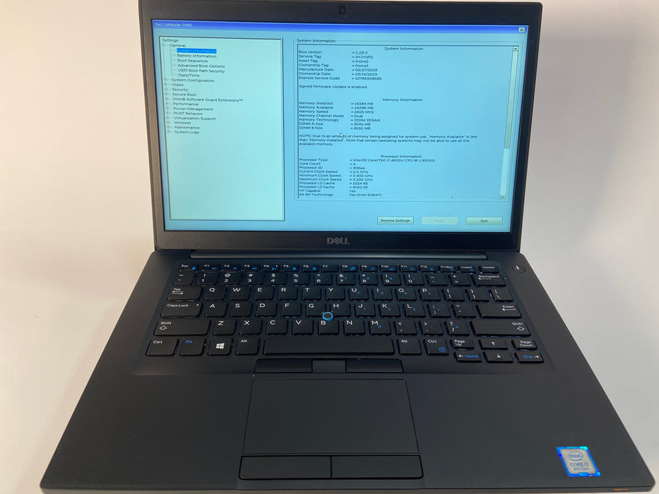 Dell Latitude 7490 14" Intel Core i7-8650U 256GB SSD 16GB RAM B Win 11 Pro