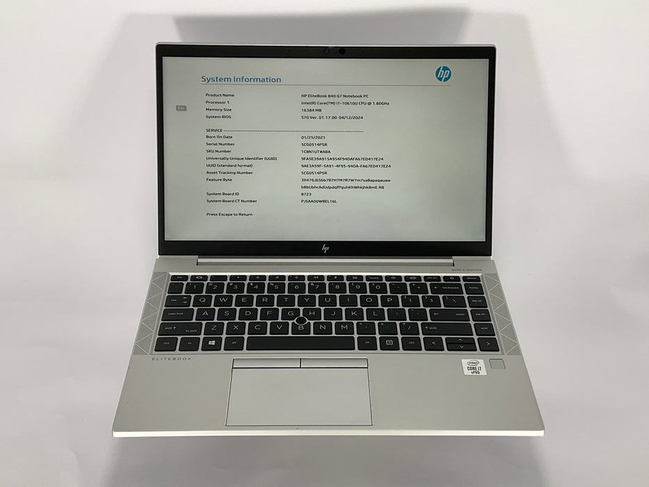 HP EliteBook 840 G7 14" Core i7-10610U 256GB nvme 16GB B Win 11 Pro