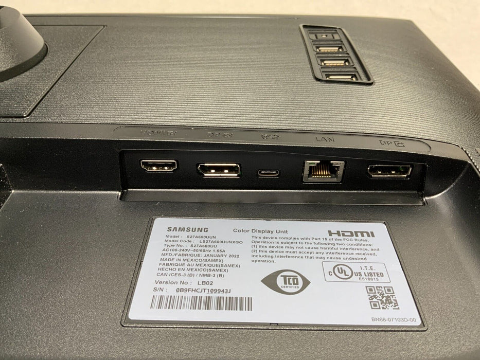 27" Samsung S27A600UUN (1440p) QHD IPS HDR10 AMD FreeSync with USB-C Monitor