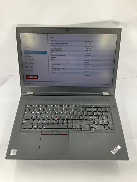 Lenovo ThinkPad P17 Gen 1 18" Core i7-10850H 512GB 32GB B W11P RTX 3000