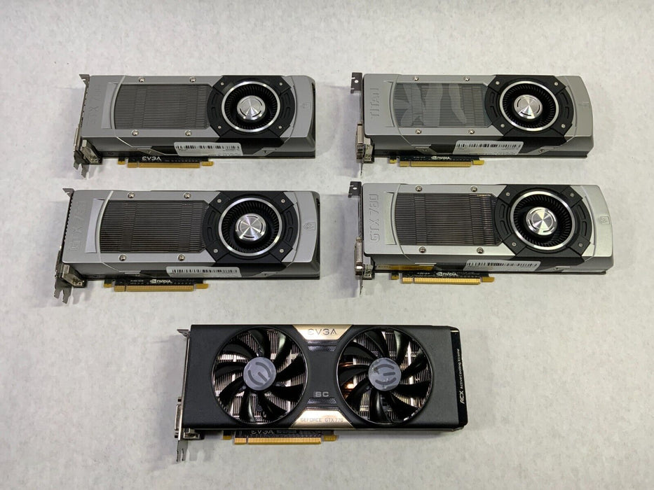 Lot of 5 - ZOTAC GeForce GTX 780, NVIDIA Titan, & EVGA 770 GPU Video Cards