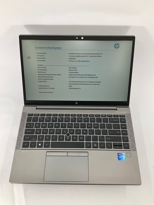 HP ZBook Firefly G8 14" Core i7-1185G7 256GB 16GB B Win 11 Pro