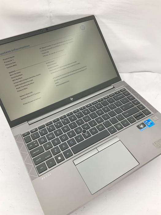 HP ZBook Firefly 14 G8 14" Core i5-1145G7 256GB 16GB B Win 11 Pro T500