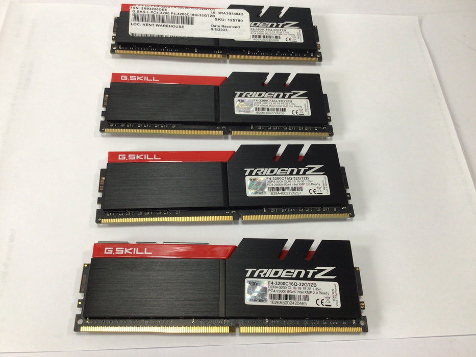 G.SKILL TridentZ Series 32GB (4x 8GB) DDR4 3200 (PC4 25600) Desktop Memory F4-3200C16Q-32GTZB