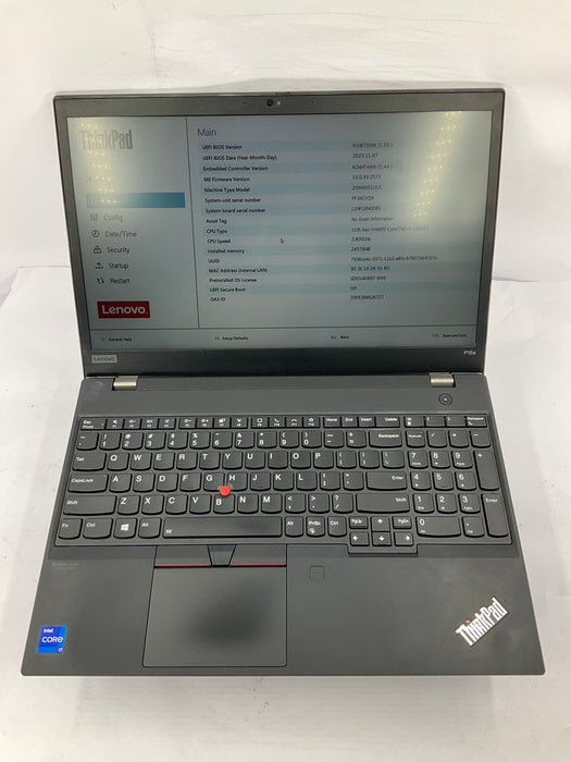 Lenovo ThinkPad P15s Gen 2 16" Core i7-1165G7 512GB 24GB A Win 11 Pro T500