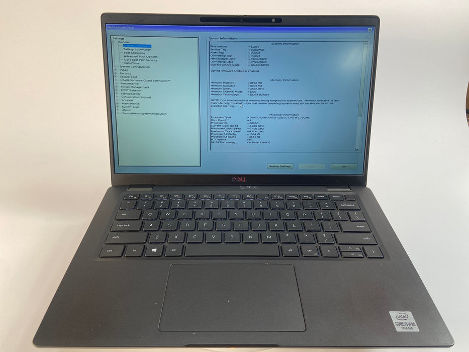 Dell Latitude 7410 14" Intel Core i5-10310U 256GB SSD 8GB RAM Win 11 Pro