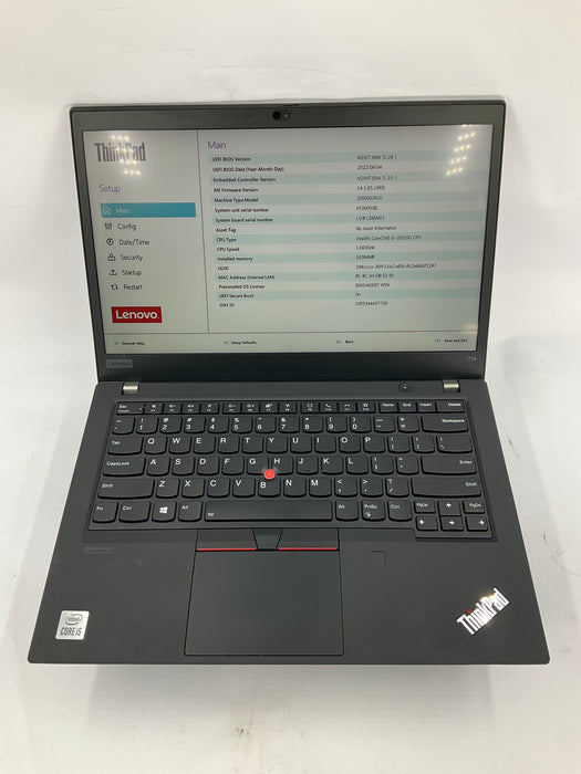 Lenovo ThinkPad T14 Gen 1 14" Touch Core i5-10210U 512GB 16GB B WIn 11 Pro