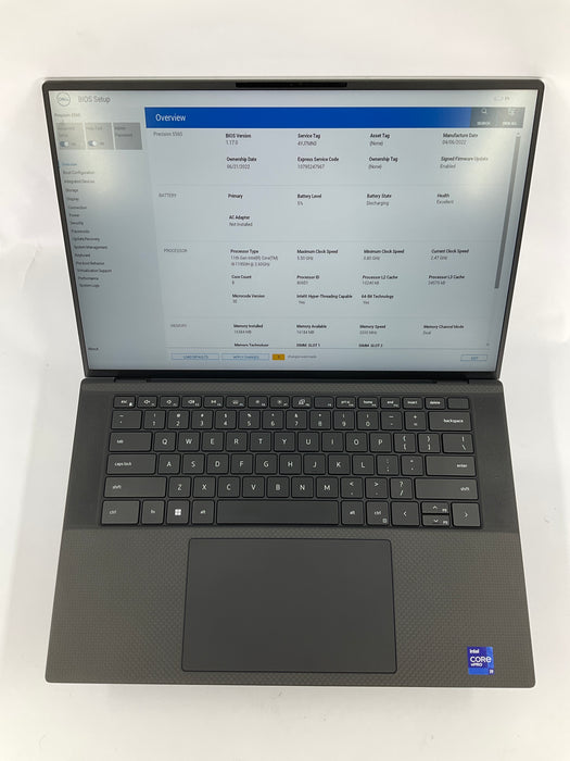Dell Precision 5560 15.6" Core i9-11950H 1TB 16GB B Win 11 Pro RTX A2000