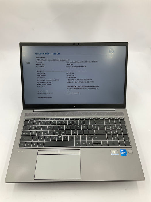 HP Zbook Firefly G8 15.6" Core i5-1145G7 512GB 16GB B Win 11 Pro Quadro T500