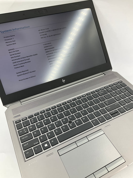 HP Zbook 15 G6 15.6" Core i7-9850H 512GB 32GB B Win 11 Pro T1000