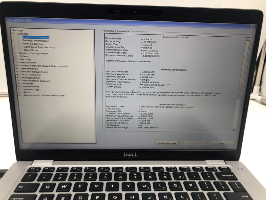 Dell Latitude 5410 14" Intel Core i5-10310U 512GB SSD 16GB RAM B Win 11 Pro