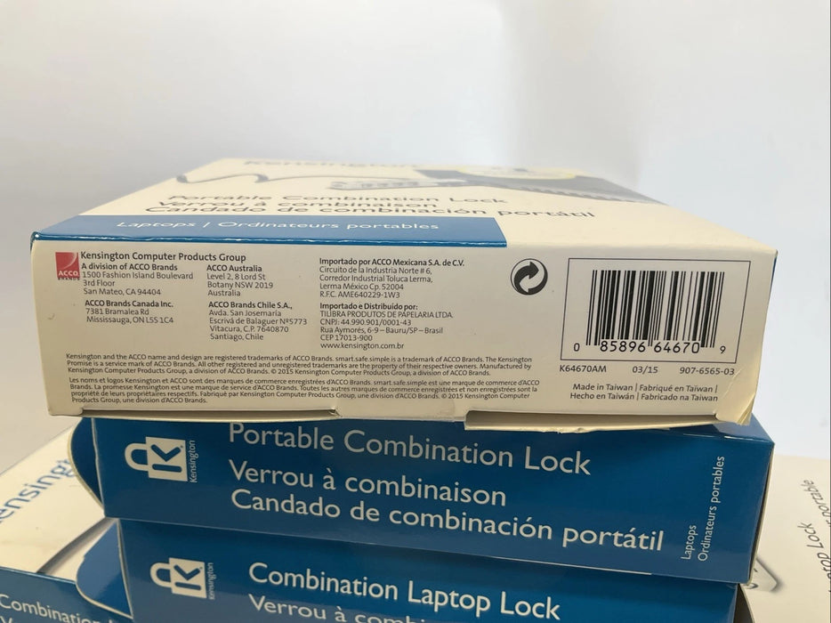 Lot of 9 Kensington Combination Laptop Computer Lock - K64670AM