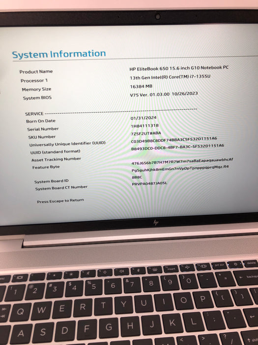 HP EliteBook 650 G10 Notebook 15.6" Intel Core i7-1355U (13th Gen CPU) 256GB SSD 16GB RAM Win 11 Pro