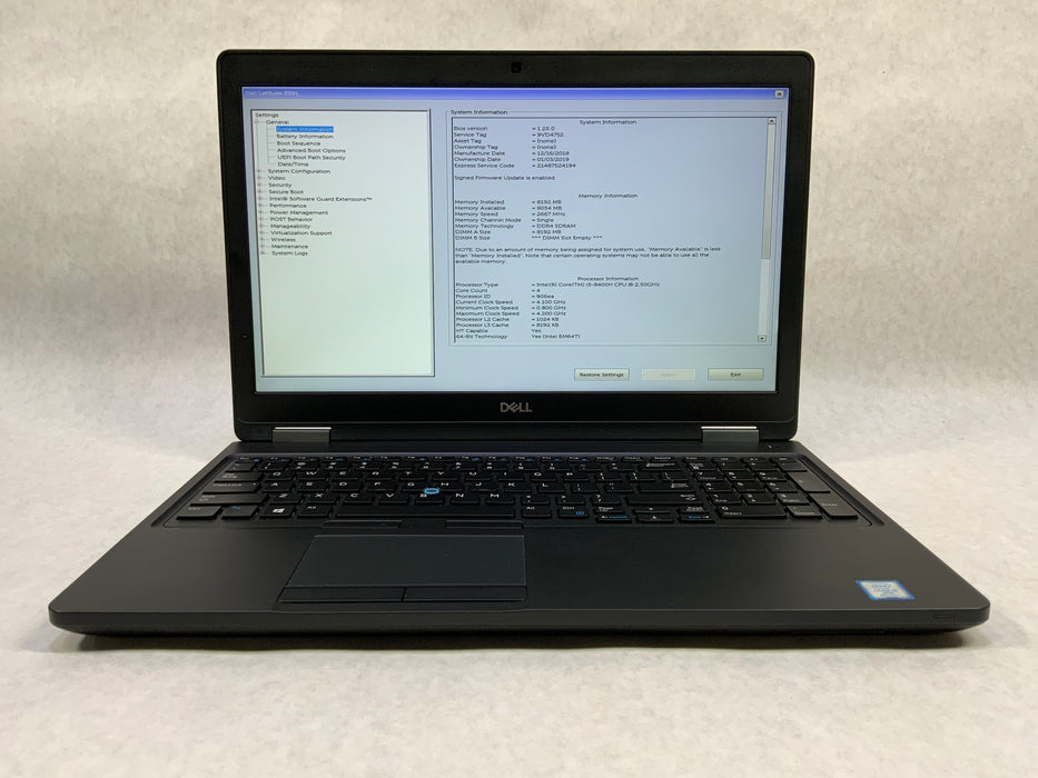 Dell Latitude 5591 15.6" Intel Core i5-8400H 256GB SSD 8GB RAM Win 11 Pro