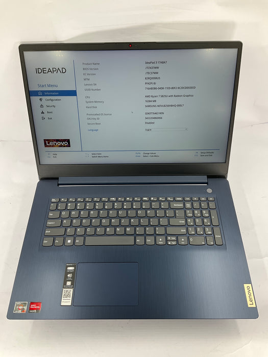 Lenovo IdeaPad 3 17ABA7 18" AMD Ryzen 7 5825U 256GB 16GB B Win 11 Pro