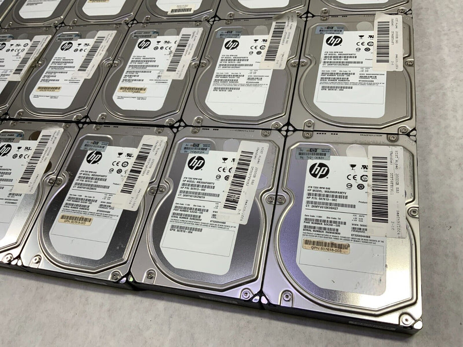 Lot of 21 - HP 2TB SAS 6Gb/s 3.5" Hard Drives 507613-002 MB2000FAMYV