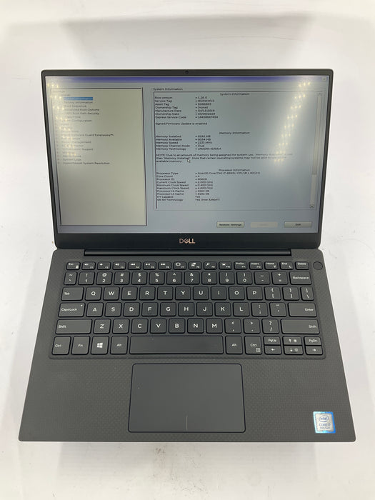 Dell XPS 13 9380 13" Core i7-8565U 256GB 8GB B Win 11 Pro