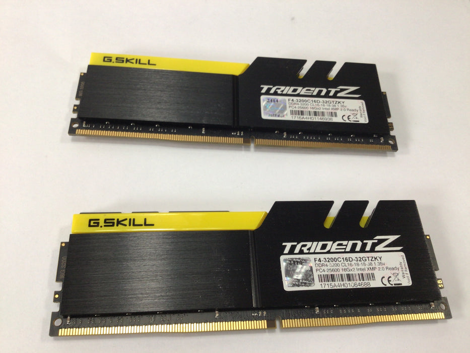 G.SKILL TridentZ Series 32GB (2x 16GB) DDR4 3200 (PC4 25600) Desktop Memory F4-3200C16D-32GTZKY