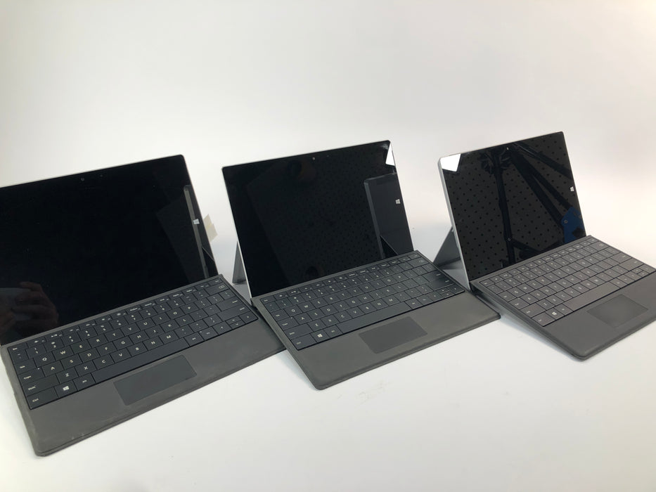 Lot of 3 - Microsoft Surface 3 10.5" Intel Atom X7-Z8700 Laptop/Tablets