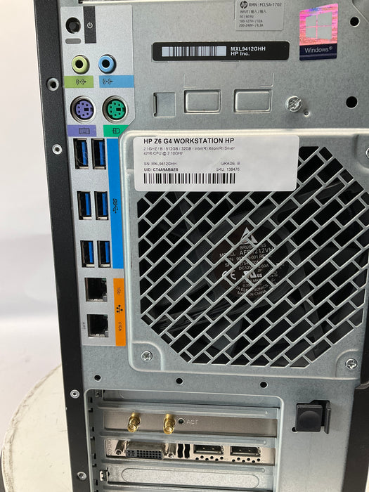 HP Z6 G4 Workstation Xeon Silver 4216 512GB 32GB Win 11 Pro K4200