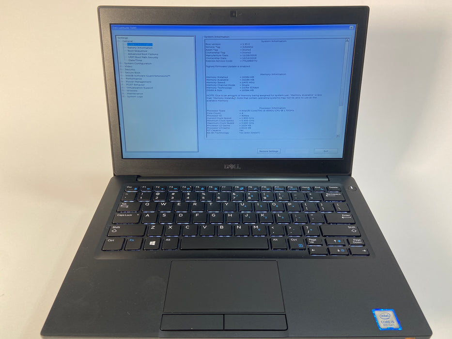 Dell Latitude 7290 12.5" Intel Core i5-8350U 256GB SSD 16GB RAM Win 11 Pro