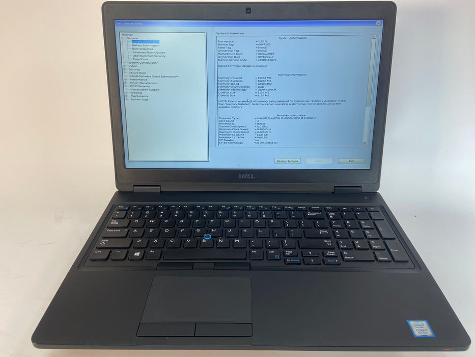 Dell Latitude 5590 15.6" Intel Core i7-8650U 256GB SSD 16GB RAM B Win 11 Pro