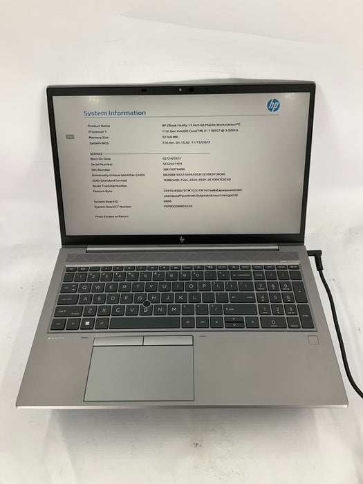 HP ZBook Firefly G8 Mobile Workstation 15.6" Core i7-1185G7 1TB 32GB B Win11 Pro