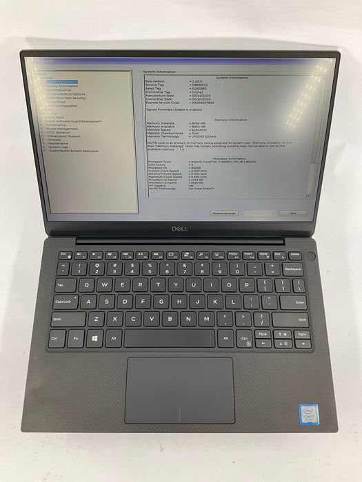 Dell XPS 13 9380 13" Core i7-8565U 256GB 8GB W11P *NEW BATTERY*