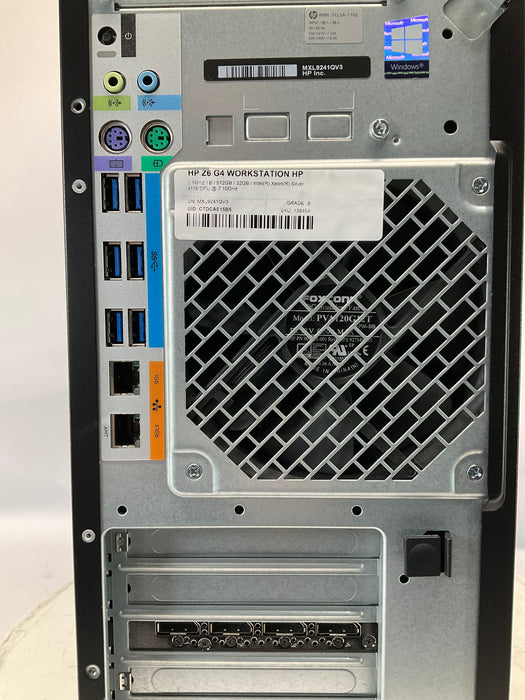 HP Z6 G4 Workstation Xeon Silver 4116 512GB 32GB B Win 11 Pro P4000