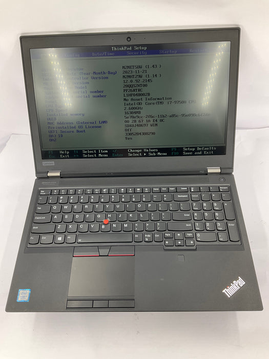 Lenovo ThinkPad P53 15" Core i7-9750H 512GB 16GB A Win 11 Pro T1000