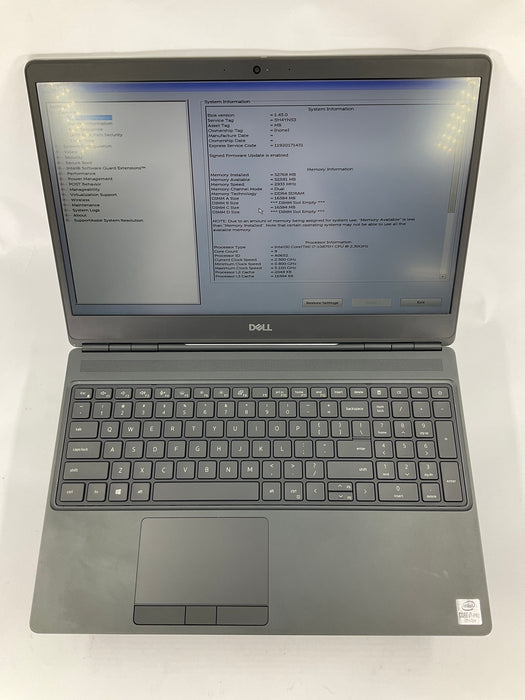 Dell Precision 7550 15.6" Core i7-10875H 512GB 32GB Win 11 Pro T1000