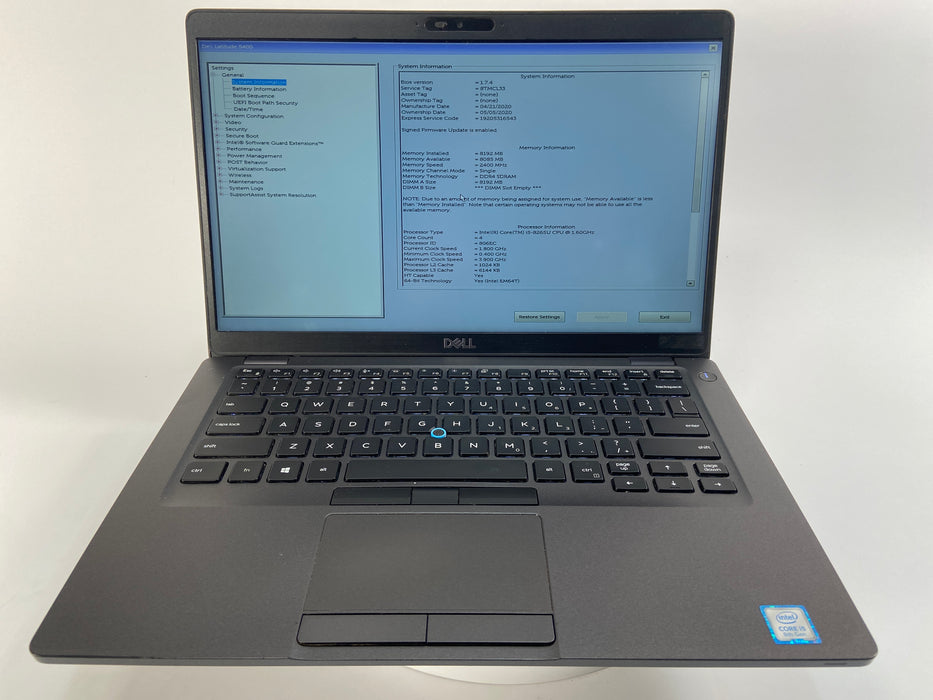 Dell Latitude 5400 14" Intel Core i5-8265U 256GB SSD 8GB RAM Win 11 Pro