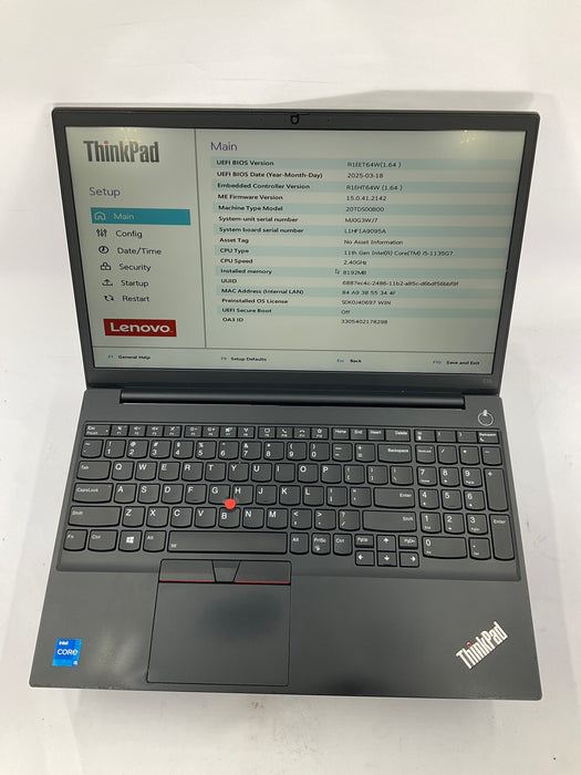Lenovo ThinkPad E15 Gen 2 15.6" Core i5-1135G7 256GB 8GB B Win 11 Pro