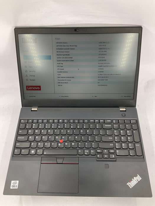 Lenovo ThinkPad P15v Gen 1 15.6" Core i5-10300H 512GB 16GB A Win 11 Pro