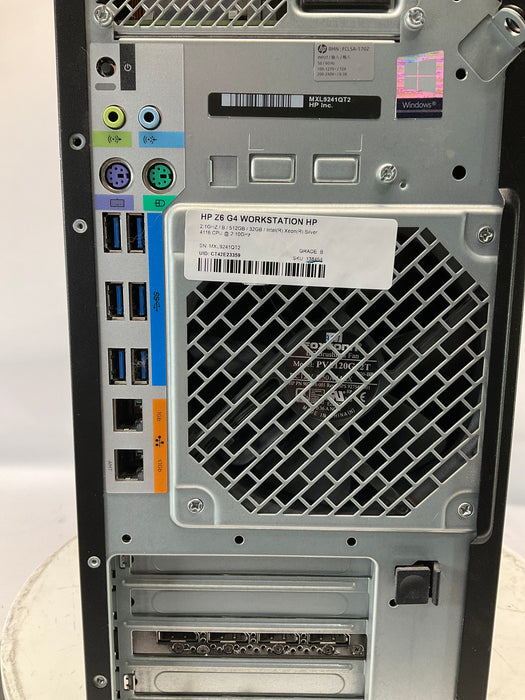 HP Z6 G4 Workstation Xeon Silver 4116 512GB 32GB B Win 11 Pro P4000