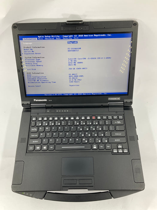 Panasonic Toughbook FZ-55 14" Touch Core i5-8365U 250GB 8GB Win 11 Pro