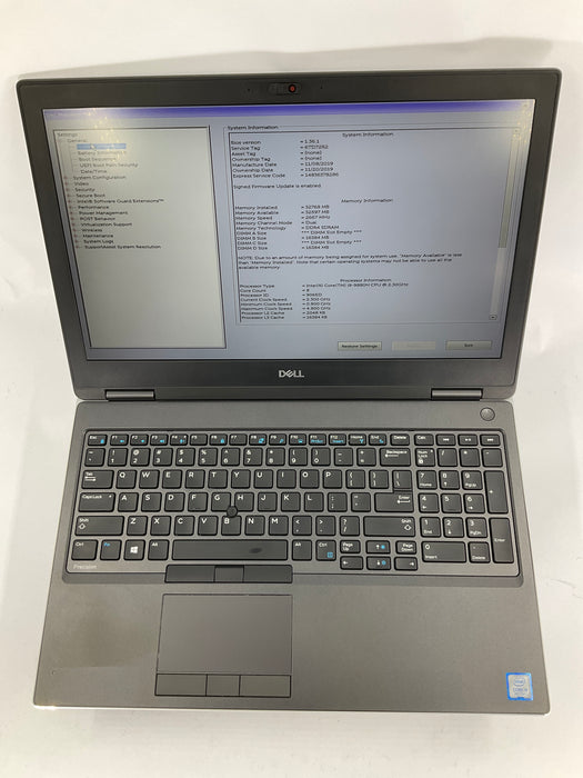 Dell Precision 7540 15.6" Core i9-9880H 512GB 32GB Win 11 Pro T2000